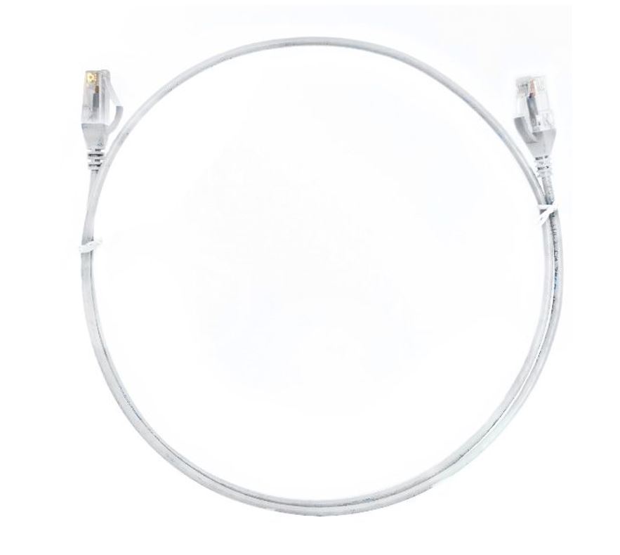 8ware CAT6 Ultra Thin Slim Cable 0.25m / 25cm - White Color Premium RJ45 Ethernet Network LAN UTP Patch Cord 26AWG for Data | CAT6THINWH-025M