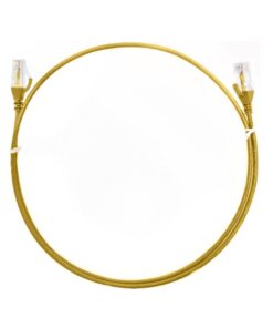8ware CAT6 Ultra Thin Slim Cable 20m - Yellow Color Premium RJ45 Ethernet Network LAN UTP Patch Cord 26AWG for Data