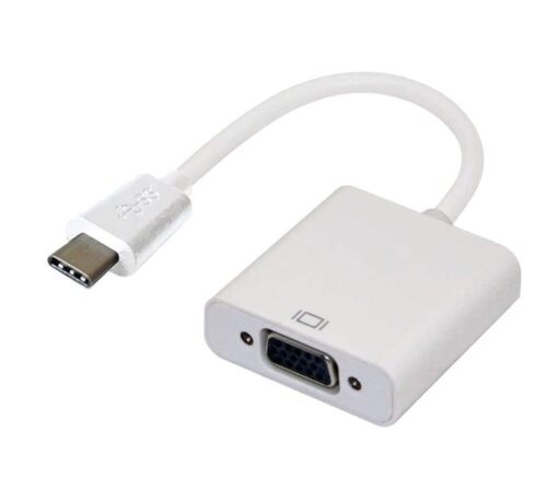 Astrotek Thunderbolt USB 3.1 Type C (USB-C) to VGA Adapter Converter Male to Female for Apple Macbook Chromebook Pixel White | AT-CMVGA-MF