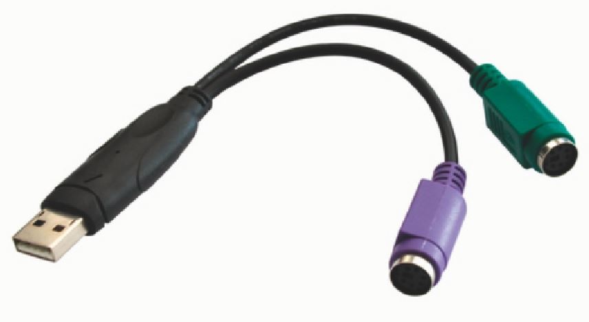 Astrotek USB 2.0 to PS2 Cable 15cm - for Mouse Keyboard Black Colour RoHS | AT-USB-PS2