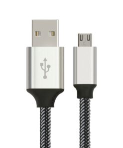 Astrotek 2m Micro USB Data Sync Charger Cable Cord Silver White Color for Samsung HTC Motorola Nokia Kndle Android Phone Tablet  Devices