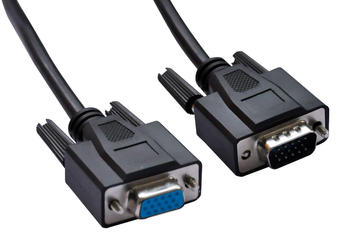 Astrotek VGA Extension Cable 4.5m - 15 pins Male to 15 pins Female for Monitor PC Molded Type Black LS | AT-VGAEXT-MF-4.5M