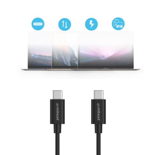 mbeat® Prime 2m USB-C to USB-C 2.0 Charge And Sync Cable High Quality/Fast Charge for Mobile Phone Device Samsung Galaxy Note 8 S8 9 Plus LG Huawei | MB-CAB-UCC02 - Image 4