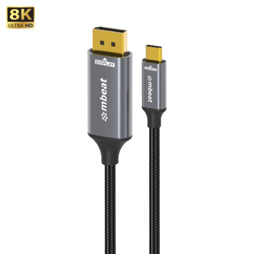 mbeat Tough Link 8K 1.8m USB-C to DisplayPort Cable  Up to 8K@60Hz (7680×4320) USB-C Version: 3.2 Gen 2 Product Weight: 76.3g | MB-XCB-8K18CDP