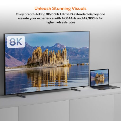 mbeat Tough Link 8K 1.8m USB-C to HDMI Cable  Host Interface: USB-C Output Interface: HDMI USBC-C HDMI  Package Weight: 101.3g | MB-XCB-8K18CHD - Image 2