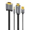 mbeat Tough Link 1.8m HDMI to VGA Cable with USB Power  3.5mm Audio Up to 1080p@60Hz (1920×1080) HDMI (Male)×1; USB-A (Connect to Power)×1 | MB-XCB-HDVGAUX18