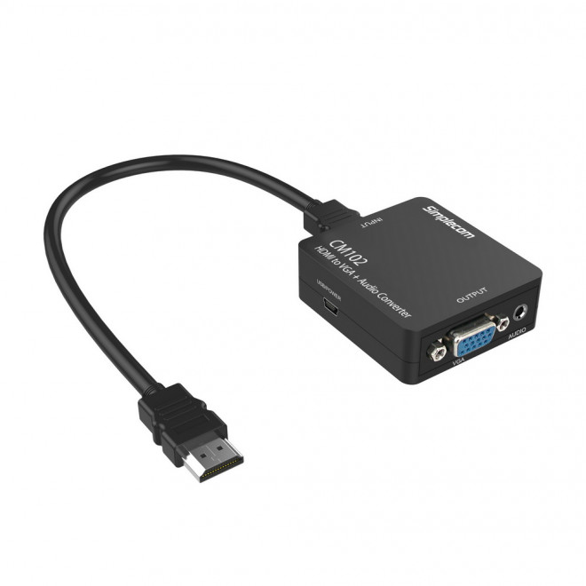 Simplecom CM102 HDMI to VGA + Audio 3.5mm Stereo Converter | CM102