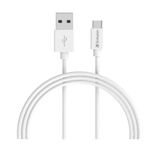 Verbatim Charge  Sync microUSB Cable 1m - White (LS) | 66579