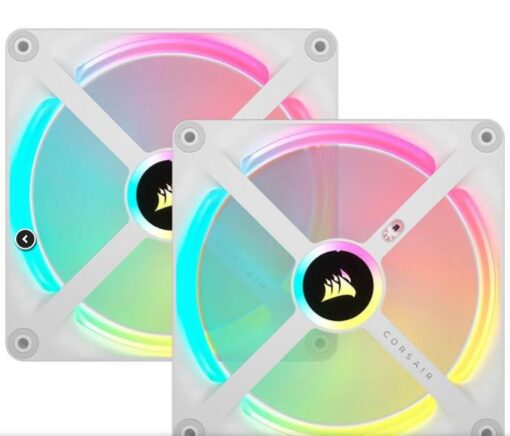 Corsair QX RGB Series, iCUE LINK QX140 RGB WHITE, 140mm Magnetic Dome Bearing. PWM RGB Dual Fan, Starter Kit - Image 2