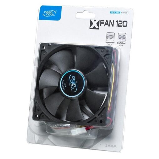 DeepCool XFAN 120 120mm Hydro Bearing Case Fan 3 Pin / Molex Connector, Black Stealth Appearance, Ideal for System Builds, Low RPM 26dB LS | DP-FDC-XF120 - Image 4