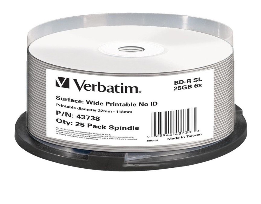 Verbatim Blu-Ray BD-R 25pk 25GB, 6x, Spindle | 43738