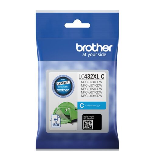 Cyan Ink Cartridge to Suit Mfc-j5340dw/mfc-j5740dw/mfc-j6540dw/mfc-j6740dw/mfc-j6940dw -up to 1500 Pages | LC-432XLC