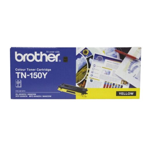 TN-150Y COLOUR LASER TONER - STANDARD YELLOW TONER CARTRIDGE TO SUIT HL-4040CN/4050CDN, DCP-9040CN/9042CDN, MFC-9440CN/9450CDN/9840CDW - 1500 PAGES | TN-150Y