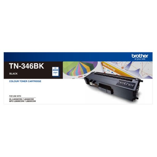 Brother TN-346BK High Yield Black Toner, HL-L8250CDN/8350CDW MFC-L8600CDW/L8850CDW - 4000Pages | TN-346BK - Image 2