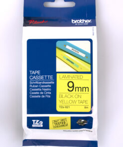 Brother TZE-621 tape 9mm x 8m: black on yellow laminated