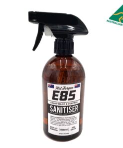 HotTorque E85 Hand  Surface Sanitiser 500ml, 80% Ethanol, 100% Australian Made, WHO  TGA Standard, Natural Ingredients, Tea Tree  Peppermint Oil
