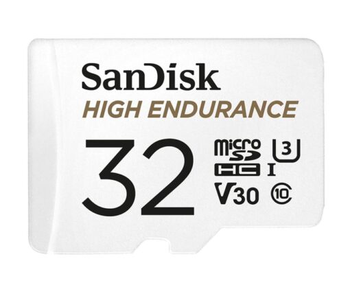 SanDisk High Endurance 32GB microSD 100MB/s 40MB/s 2.5K hrs 4K UHD C10 U3 V30 -40°C to 85°C Heat Freeze Shock Temp Water X-ray Proof SD Adapter >16GB | SDSQQNR-032G-GN6IA