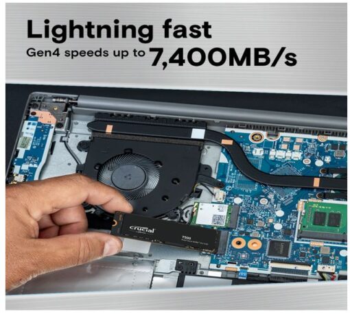 Crucial T500 500GB Gen4 NVMe SSD - 7200/5700 MB/s R/W 300TBW 1390K IOPs 1.5M hrs MTTF Acronis True Image Adobe Creative Cloud for PS5 ~MZ-V8P500BW | CT500T500SSD8 - Image 2