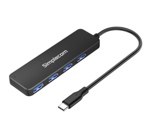Simplecom CH340 Compact USB-C to 4 Port USB-A Hub USB 3.2 Gen1 | CH340