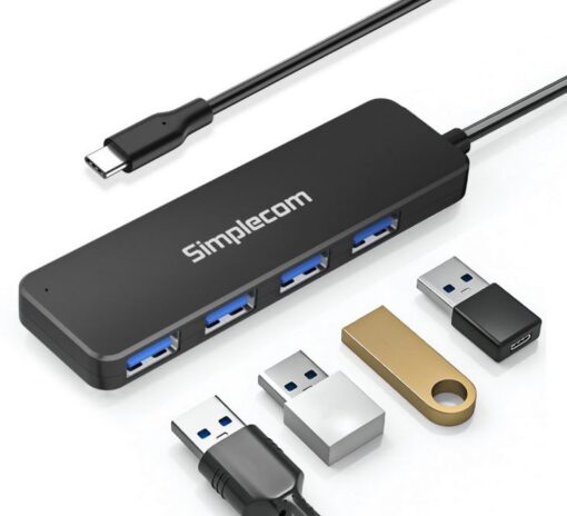 Simplecom CH340 Compact USB-C to 4 Port USB-A Hub USB 3.2 Gen1 | CH340 - Image 2