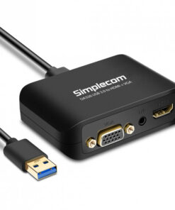 (LS) Simplecom DA326 USB 3.0 to HDMI + VGA Video Adapter with 3.5mm Audio Full HD 1080p - Works With NUCs | DA326