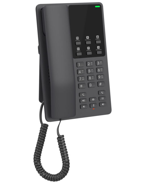 Grandstream GHP621 Desktop Hotel Voice IP Phone, Black, PoE, Wired Handset, 2 Lines, LCD, Gigabit Ethernet - Image 3