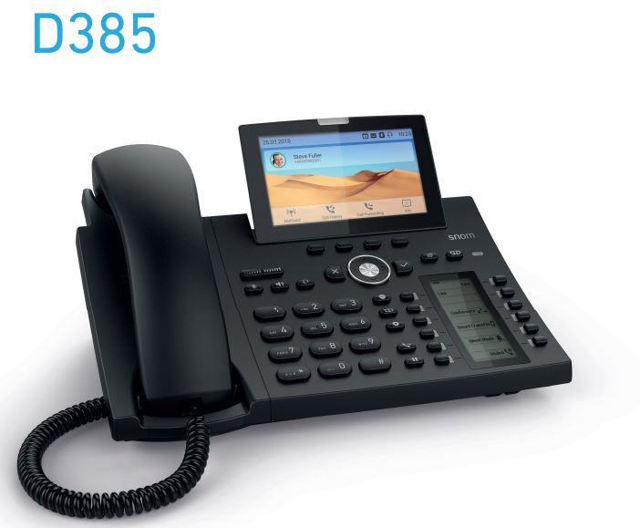 SNOM D385 12 Line IP Phone, SIP Desktop Phone Colour, SmartScreen, Sensor Hook Switch, Bluetooth, USB | 00004340