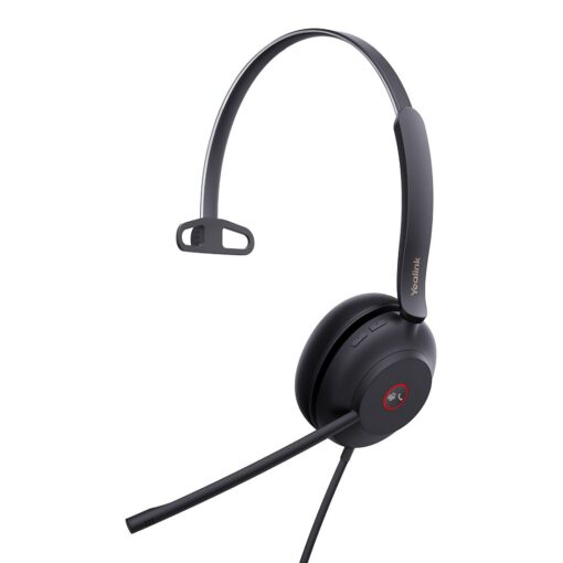 Yealink UH37 Microsoft Teams Certified USB Wired Headset, Mono, USB-C, 35mm Speaker, Busylight, Leather Ear Cushion, HD Audio | TEAMS-UH37-M-C