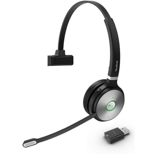 Yealink WH62 Portable Mono DECT Wireless Headset, WDD60 DECT Dongle,USB Charging Cable,Carry Pouch,Microsoft Teams  Zoom Certified,2Mics, EOS | TEAMS-WH62-M-P