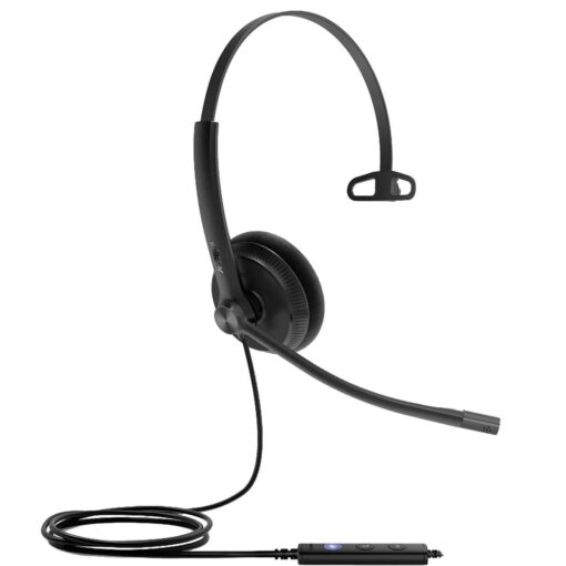Yealink UHM341 Wideband 3.5mm Mono Headset, Leather Ear Cushion, HD Voice Quality, For Yealink IP Phones, Controller Not Included | UHM341
