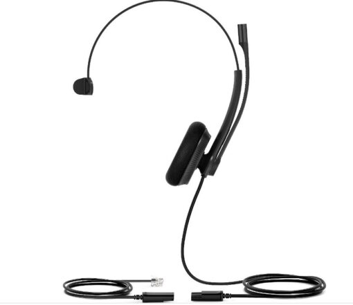 Yealink YHS34 Mono Wired Headset with QD to RJ Port, Wideband Noise-Canceling Headset, Monaural Ear, RJ9, QD Cord, Leather Ear Piece, Hearing Protecti | YHS34-M - Image 4