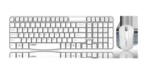 RAPOO X1800S 2.4GHz Wireless Optical Keyboard Mouse Combo Black - 1000DPI Nano Receiver 12m Battery (White) By Order | X1800S-WHITE
