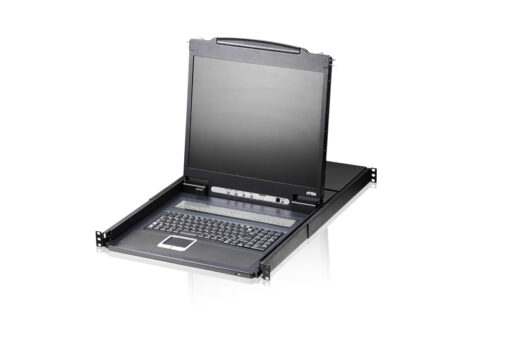 Aten Rackmount KVM Switch 16 Port VGA PS/2-USB w/ 19' LCD Display, 2x Custom KVM Cables Included, 1280x1024@75hz Display, LED Illumination | CL1316N-ATA-AU
