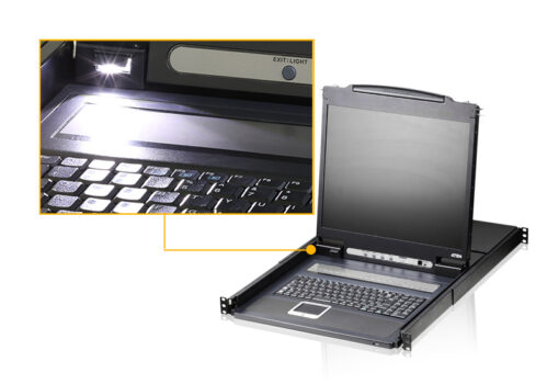 Aten Rackmount KVM Switch 16 Port VGA PS/2-USB w/ 19' LCD Display, 2x Custom KVM Cables Included, 1280x1024@75hz Display, LED Illumination | CL1316N-ATA-AU - Image 3
