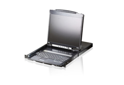 Aten Rackmount Dual Rail LCD Console VGA PS/2-USB w/ 19' LCD Display, 1x Custom KVM Cable Included, 1280x1024@75hz Display, LED Illumination | CL5800N-ATA-AU