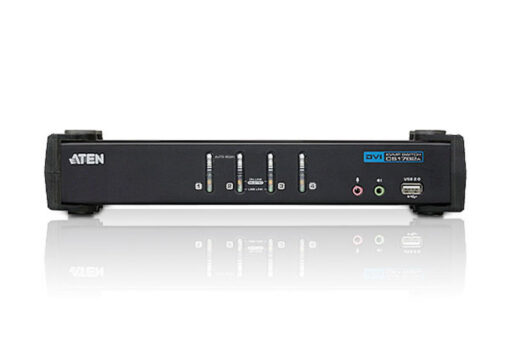 Aten Desktop KVMP Switch 4 Port Single Display DVI w/ audio, 4x Custom KVM Cables Included, 2x USB Port, Selection Via Front Panel - Image 3