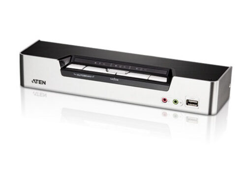 Aten Desktop KVMP Switch 4 Port Single Display HDMI w/ Dolby HD audio, 4x Custom KVM Cables Included, 2x USB Port, Selection Via Front Panel | CS1794-AT-U