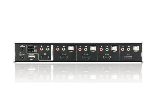 Aten Desktop KVMP Switch 4 Port Single Display HDMI w/ Dolby HD audio, 4x Custom KVM Cables Included, 2x USB Port, Selection Via Front Panel | CS1794-AT-U - Image 2