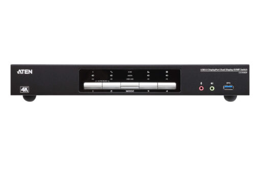 Aten Desktop KVMP Switch 4 Port Dual Display 4k DisplayPort w/ audio, Cables Included, 2x USB Port, Selection Via Front Panel | CS1944DP-AT-U - Image 3