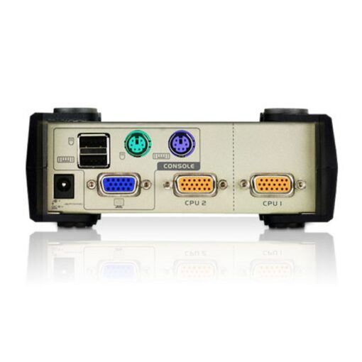 Aten Desktop KVM Switch 2 Port Single Display VGA, Both USB  PS/2 Options, Custom Cables Included, Selection Via Front Panel, | CS82U-AT - Image 2