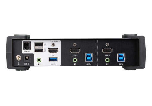 Aten Desktop KVMP Switch 2 Port Single Display 4k HDMI w/ audio mixer mode, Cables Included, Selection Via Front Panel | CS1822-AT-U - Image 2