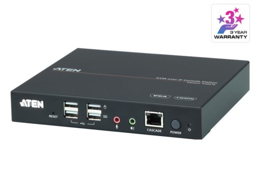 Aten VGA and HDMI Dual View USB KVM Console station for selected Aten KNxxxx KVM over IP series, supports full HD with design for 0U rack space | KA8278-AX-U