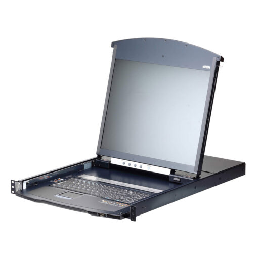 Aten 16 Port Dual Rail CAT5 LCD KVM over IP Switch 19' LED-Backlit LCD Monitor, Touchpad PS/2-USB Local/Remote Share Acess, Multi-interface, Rackmount | KL1116VN-AXA-AU