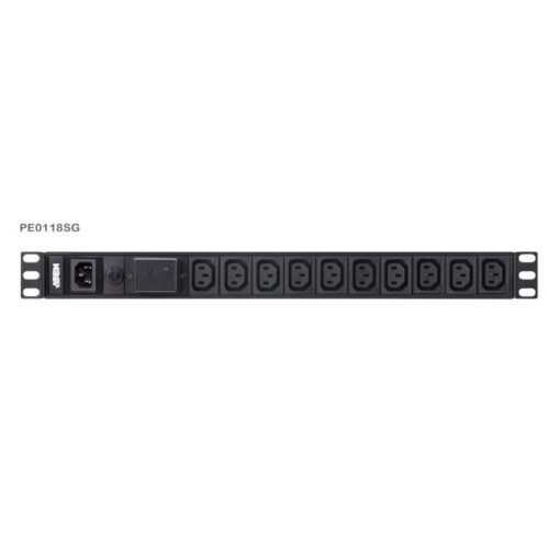Aten 1U Basic PDU 10x Outlets with Surge Protection,18 x IEC C13, 10A Max, 100-240VAC, 50-60 Hz,  Overcurrent protection, Aluminum material | PE0118SG-AT-G