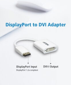 Aten DisplayPort to DVI Adapter, Converts DisplayPort signals to DVI output, DisplayPort 1.2 a compliant, Supports VGA, SVGA, XGA,