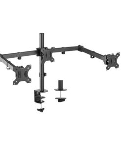 Brateck Triple Screens Economical Double Joint Articulating Steel Monitor Arms, Extended Arms  Free Rotated Double Joint,Fit 13'-27' Up to 7kg. (LS) | LDT12-C034N