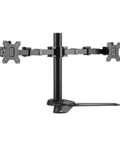 Brateck Dual Free Standing Monitors Affordable Steel Articulating Monitor Stand Fit Most 17'-32' Monitors Up to 9kg per screen VESA 75x75/100x100 | LDT33-T024