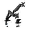 Brateck Cost-Effective Spring-Assisted Dual Monitor Arm Fit Most 17'-32' Monitor Up to 9KG VESA 75x75,100x100(Black) | LDT46-C024E