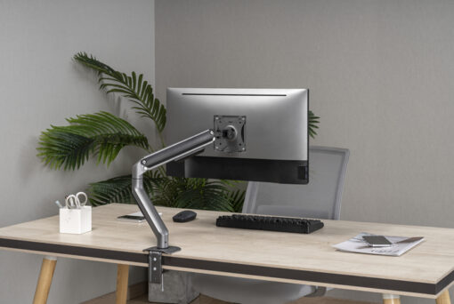 Brateck Single Monitor Economical Spring-Assisted Monitor Arm Fit Most 17'-32' Monitors, Up to 9kg per screen VESA 75x75/100x100  Space Grey (LS) - Image 3
