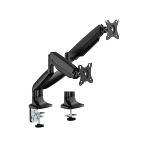 Brateck LDT82-C024E-BK DUAL SCREEN HEAVY-DUTY MECHANICAL SPRING MONITOR ARM For most 17'~35' Monitors, Matte Black(LS)